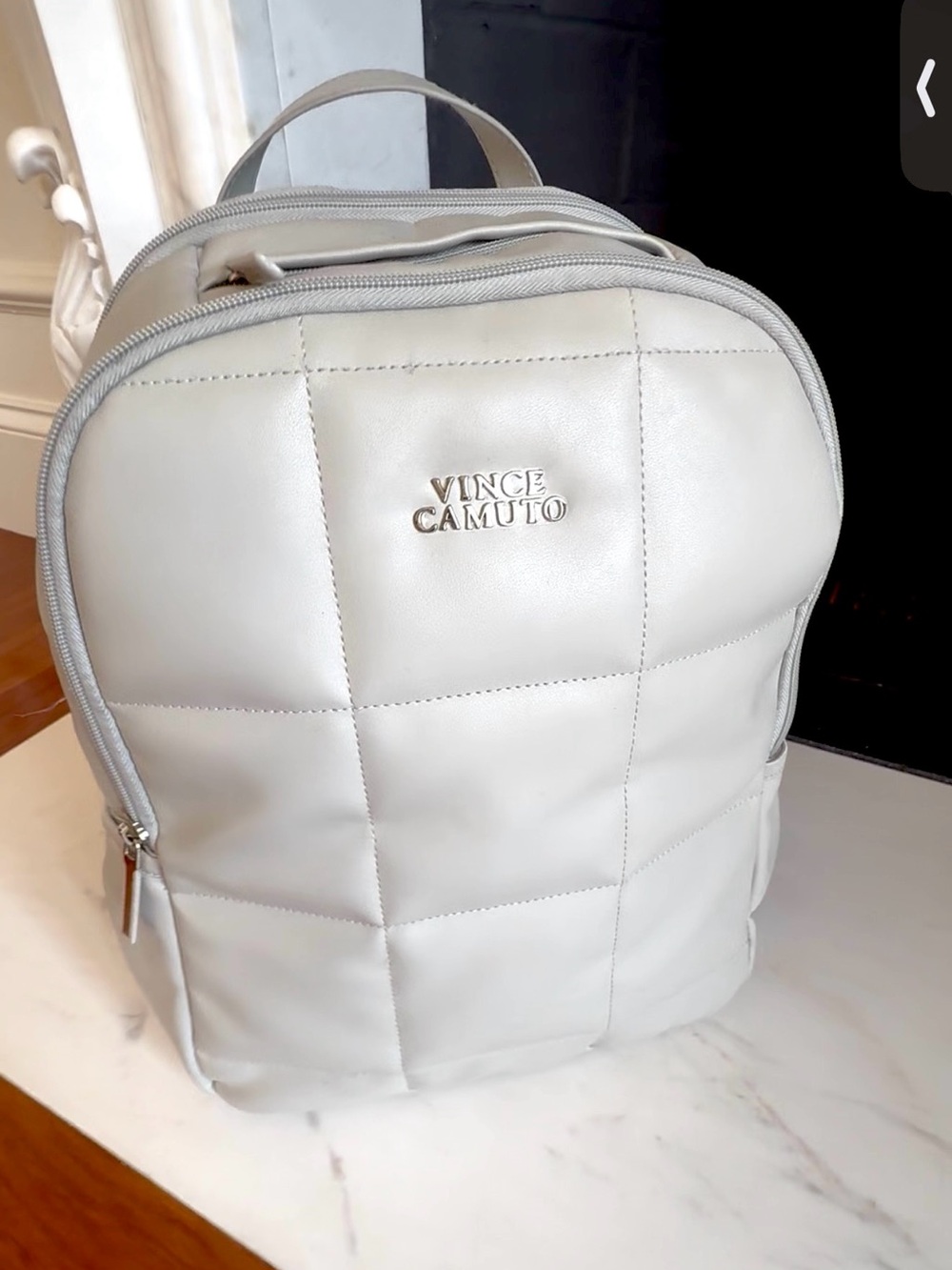 Vince Camuto Quilted Leather Backpack Laptop travel backpack Adjustable Strap